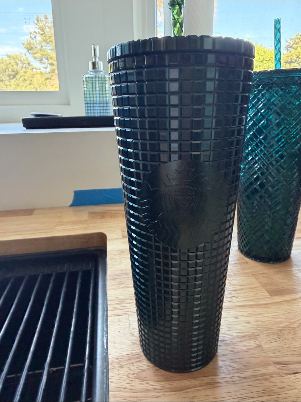 Starbucks hunter green Studded Reusable Tumbler